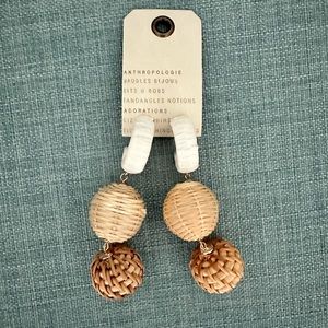 NEW Anthropologie Raffia Bulb Earrings